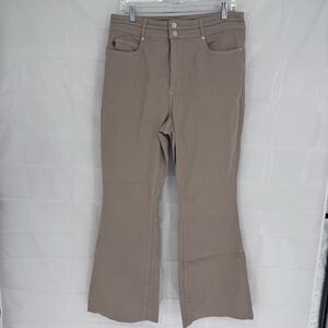 Judy Blue Tan Flare Leg Jeans Sz 14W Womens Stretch Mid Rise Bell Casual Pants